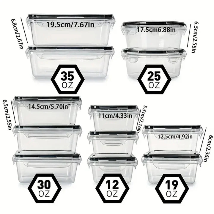 Transparente Frischhaltedosen Set, stapelbar, mit Deckel, verschiedene Größen, BPA-frei Kunststoff