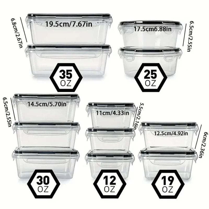 Transparente Frischhaltedosen Set, stapelbar, mit Deckel, verschiedene Größen, BPA-frei Kunststoff