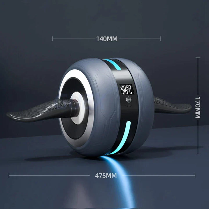Graues automatisches Ab Roller Bauchmuskeltrainer mit LED-Anzeige für Heimfitness.