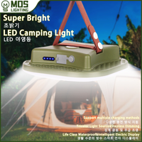 Grüne LED-Campinglampe mit Tragegriff, superhell, wasserdicht, für Outdoor-Abenteuer.