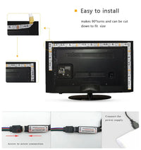 LED-Lichtstreifen für TV-Hintergrundbeleuchtung, einfach zu installieren, flexibel, zuschneidbar.