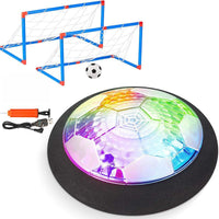 Leuchtender Hoverball mit Toren und Pumpe, LED-Fußballspielzeug für Kinder, Indoor-Sportspiel.