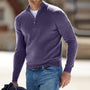 Männer lila Fleece-Pullover mit Reißverschluss, lässig, warm, modisch, Herbstmode.