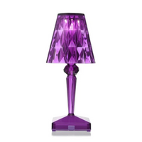 Lila Kristall-Tischlampe, modernes Design, facettierter Schirm, dekorative Beleuchtung, Wohnzimmer.