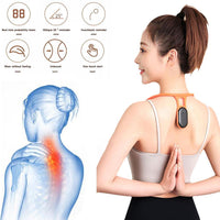 Tragbares Nackenmassagegerät, orange, für Männer und Frauen, ergonomisch, schmerzlindernd.