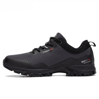 Grauer Outdoor-Schuh, wasserdicht, rutschfest, für Herren, ideal zum Wandern und Trekking.