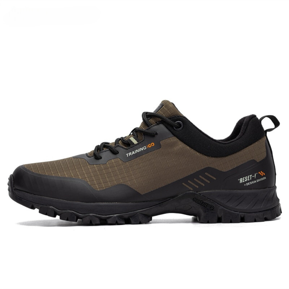 Grüner Outdoor-Schuh, rutschfest, atmungsaktiv, für Wandern und Trekking, Herren.