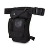 Schwarze taktische Gürteltasche, Nylon, verstellbar, mit Reißverschluss und Schnalle.