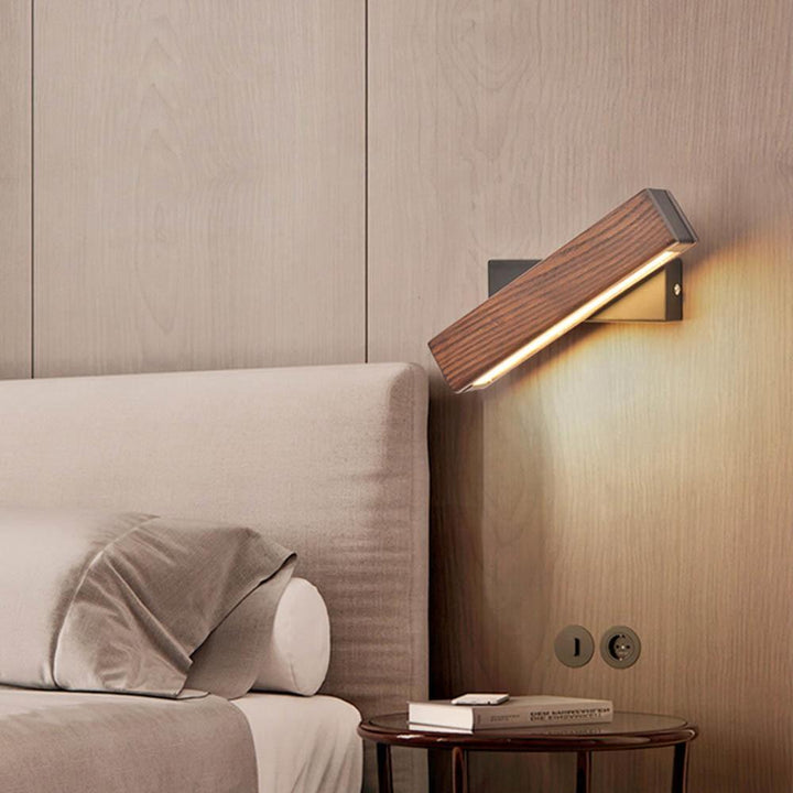 Holz-LED-Wandleuchte mit Drehfunktion - Twilight Pivot