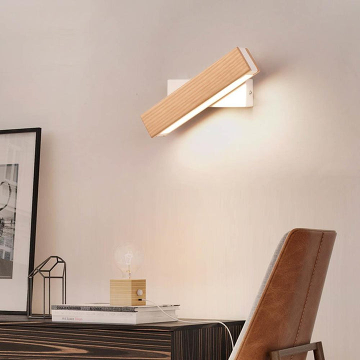 Holz-LED-Wandleuchte mit Drehfunktion - Twilight Pivot