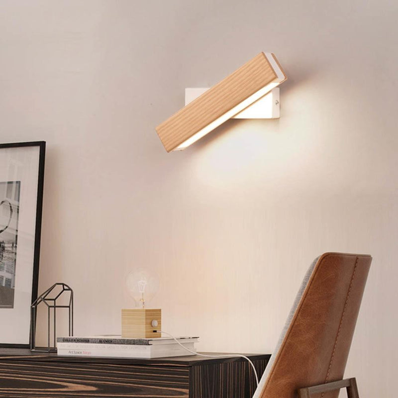 Holz-LED-Wandleuchte mit Drehfunktion - Twilight Pivot