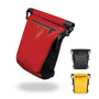 Wasserdichter Rucksack in Rot, Gelb und Schwarz, ideal für Outdoor-Aktivitäten und Reisen.
