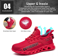 Rote Sportschuhe, atmungsaktiv, Anti-Geruch, Mesh-Obermaterial, bequeme Sneaker für Herren.